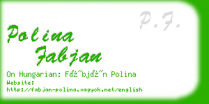 polina fabjan business card